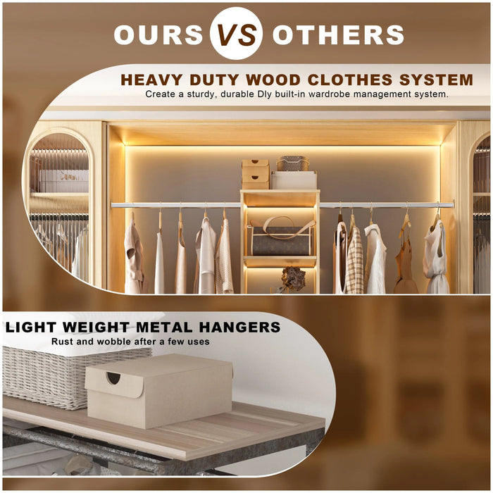 Closet System Starter Kit with Tower and 3 Hang Rods - Sweatfully