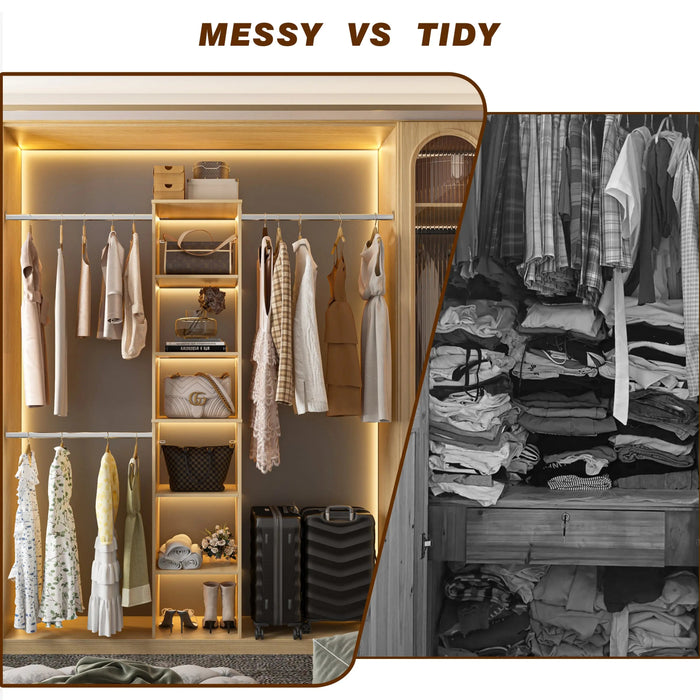 Closet System Starter Kit with Tower and 3 Hang Rods - Sweatfully