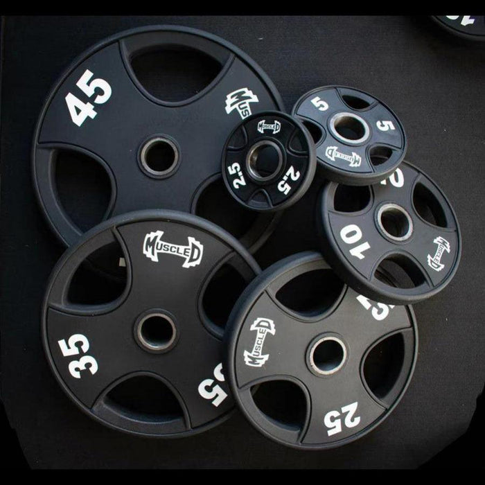 Pro Urethane Coated Olympic Plates - Per Pair / Set - Muscle D Fitness - Olympic Weight Pair - Sweatfully