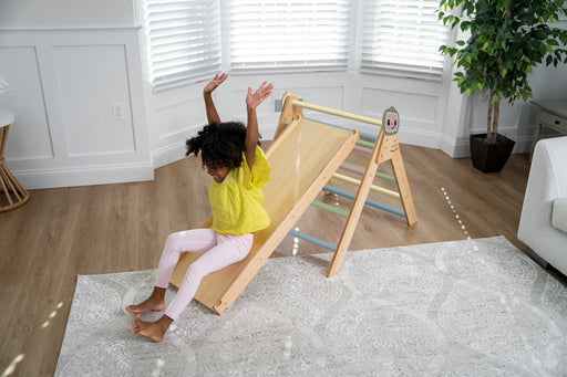 Hazel CocoMelon Pikler Triangle & Rocker Set – Montessori Climbing Ladder for Toddlers - Sweatfully