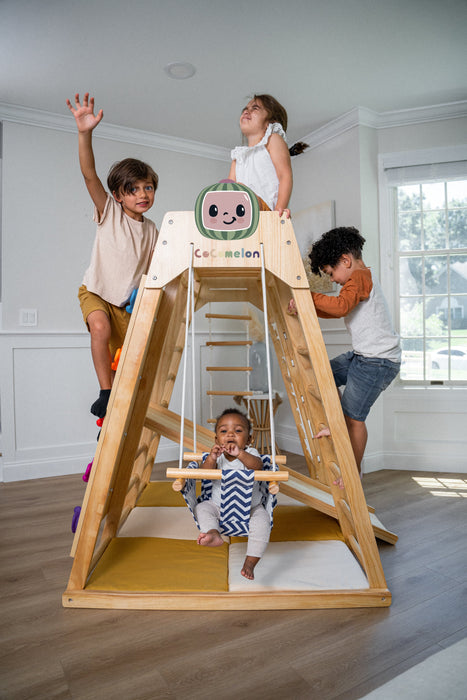Magnolia Cocomelon 7-in-1 Wooden Indoor Playset – Montessori Climber for Toddlers - Sweatfully