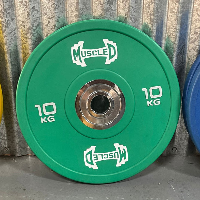 Color Urethane Bumper Plates - Smooth Hub - Made for Heavy Use - Sweatfully