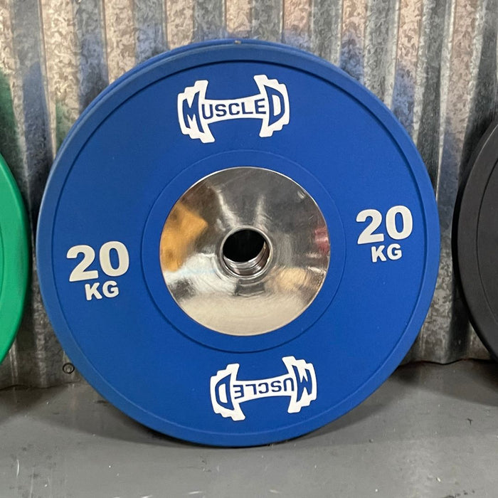 Color Urethane Bumper Plates - Smooth Hub - Made for Heavy Use - Sweatfully