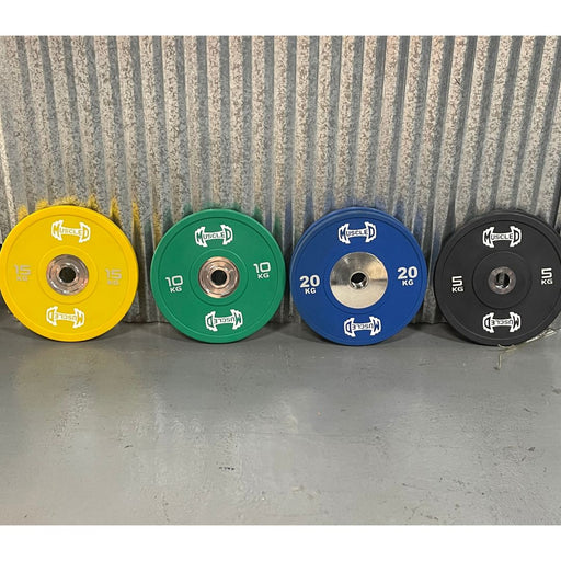 Color Urethane Bumper Plates - Smooth Hub - Made for Heavy Use - Sweatfully
