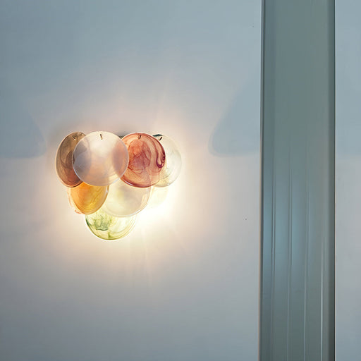 Colorful Vintage Murano Disc Wall Lamp - Sweatfully