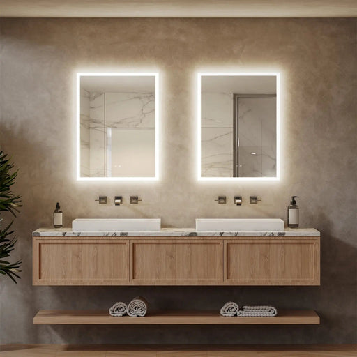 Compact Edge Glow LED Bathroom Mirror - Sweatfully