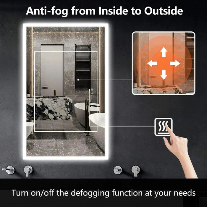Compact Edge Glow LED Bathroom Mirror - Sweatfully