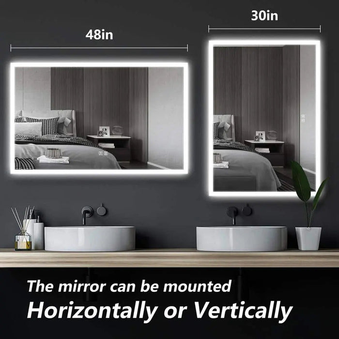 Compact Edge Glow LED Bathroom Mirror - Sweatfully