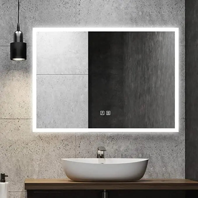 Compact Edge Glow LED Bathroom Mirror - Sweatfully