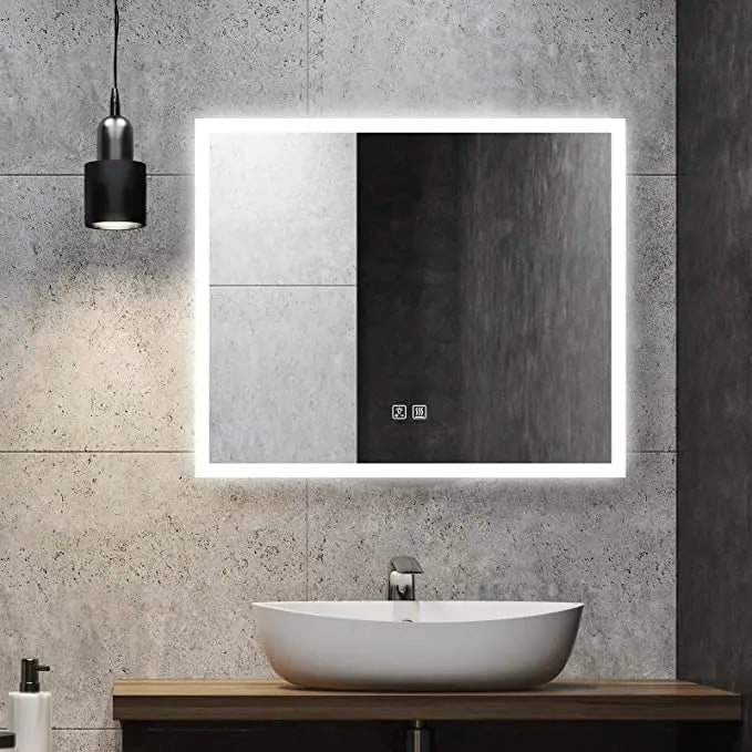 Compact Edge Glow LED Bathroom Mirror - Sweatfully