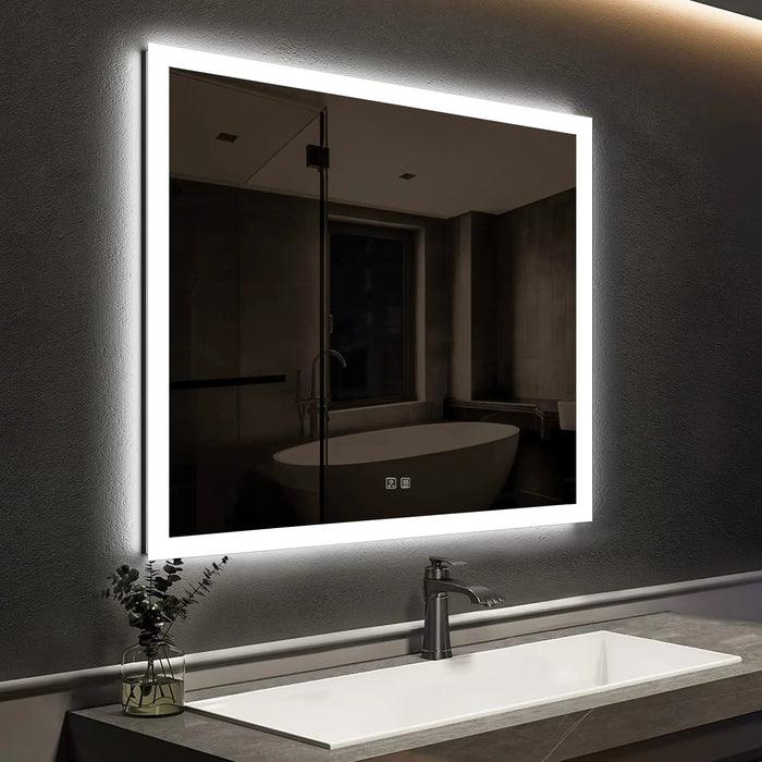 Compact Edge Glow LED Bathroom Mirror - Sweatfully