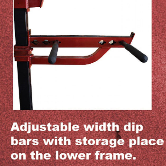 Compact Half Cage Complete Weight Kit - Muscle D Fitness - Storage Squat Rack Adjustable - Dip Handles - Sweatfully