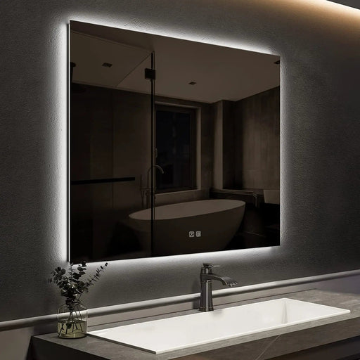Compact Sleek Backlit LED Bathroom Mirror - Sweatfully