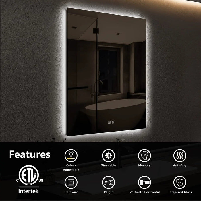 Compact Sleek Backlit LED Bathroom Mirror - Sweatfully