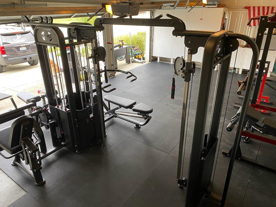 5 Stack Megatron Compact Multi-Gym - Muscle D Fitness - Lat Pull, Low Row, Bench Press, Lat Pull, Leg Ext / Curl - Sweatfully