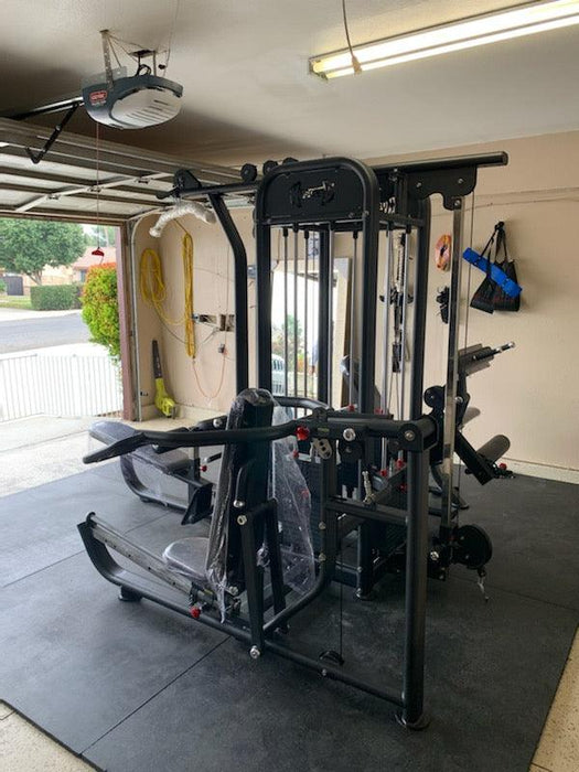 4 Stack Megatron Compact Multi-Gym  - Muscle D Fitness - Space Saving - Leg Extension & Curl, Lat Pull, Low Row, Multi-Press - Sweatfully
