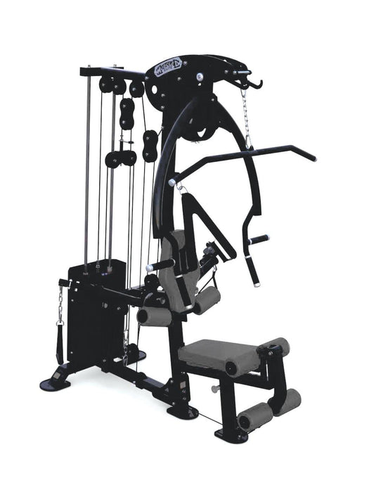 Compact Single-Stack Multi-Gym - Muscle D Fitness - Leg Extension - Seated Chest Row - Seated Row - Chest Pulley - Ab Crunch - Home Gym - Sweatfully