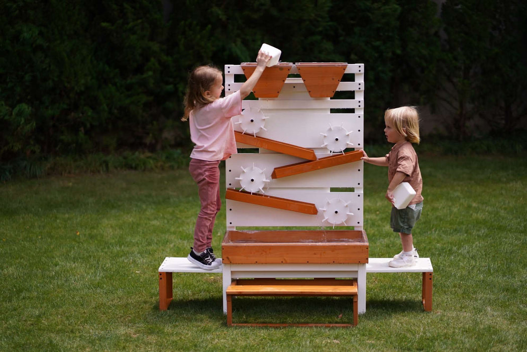 Avenlur Large Wooden Water Table – Multi-Level Sensory Play Station - Sweatfully
