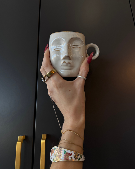 Stoneware Abstract Face Mug - Sweatfully