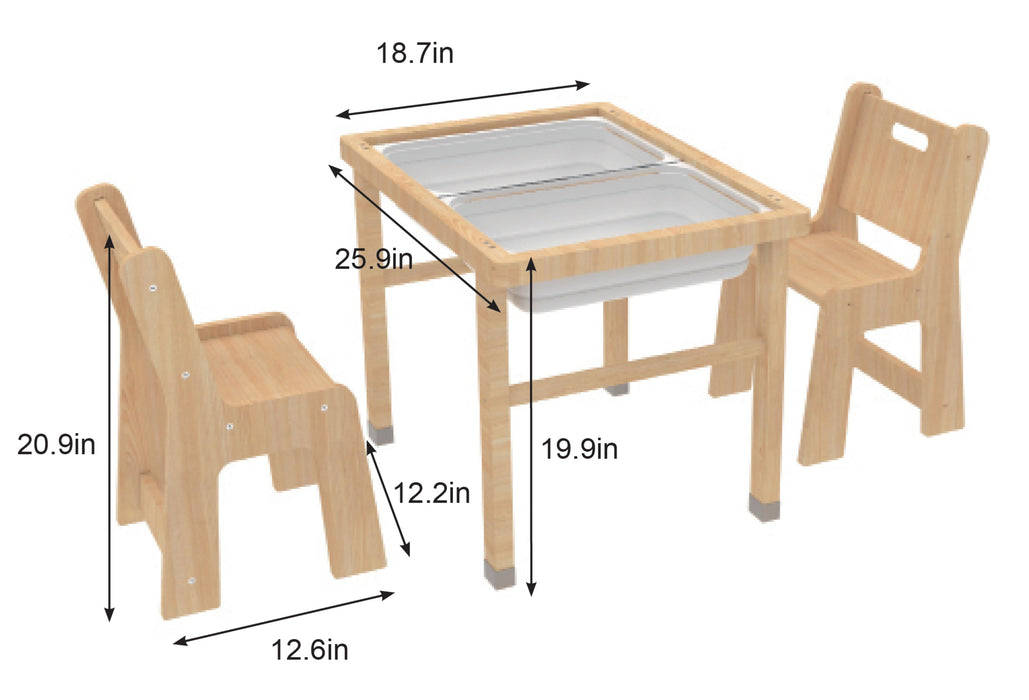 Cordia Wooden Kids Activity Table & Chair Set – Montessori-Inspired Desk for Play & Learning - Sweatfully