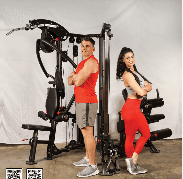 Megatron Corner Gym - Muscle D Fitness - Leg Extension/Leg Curl - Cable Fly - Functional Column - Chest Press - Seated Row - Lat Pulldown - Sweatfully