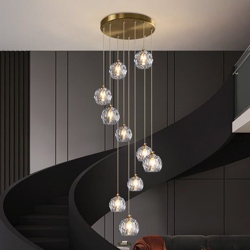 Crystal Ball Linear Round Chandelier - Sweatfully