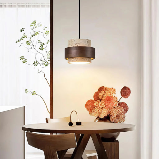 Cylinder Stonova Travertine Pendant Lamp - Sweatfully