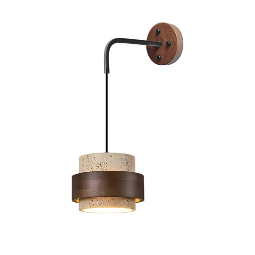 Cylinder Stonova Travertine Wall Sconce - Sweatfully