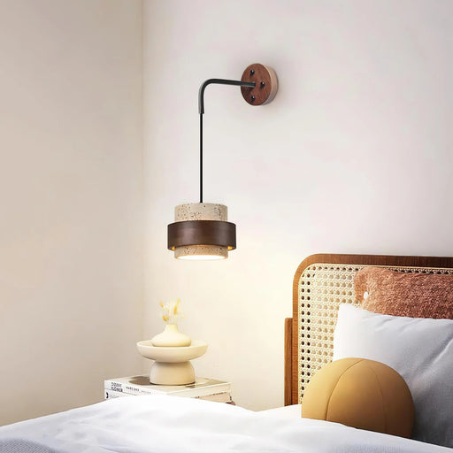 Cylinder Stonova Travertine Wall Sconce - Sweatfully