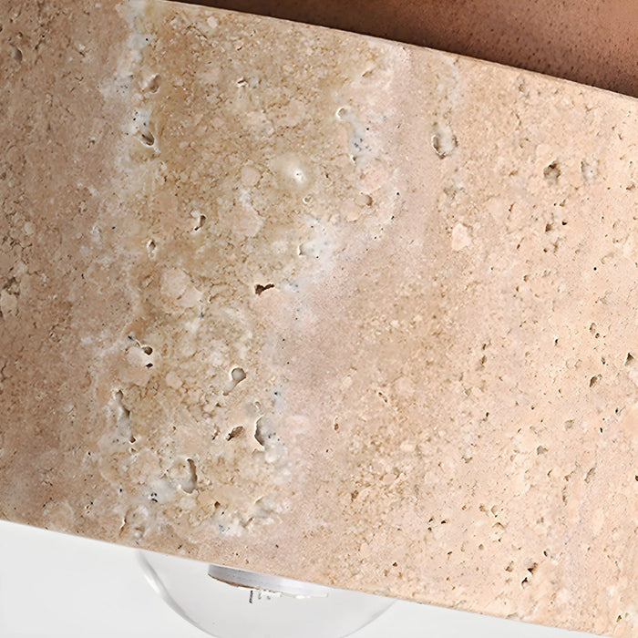 Cylindrical Travertine Ceiling Light - Sweatfully