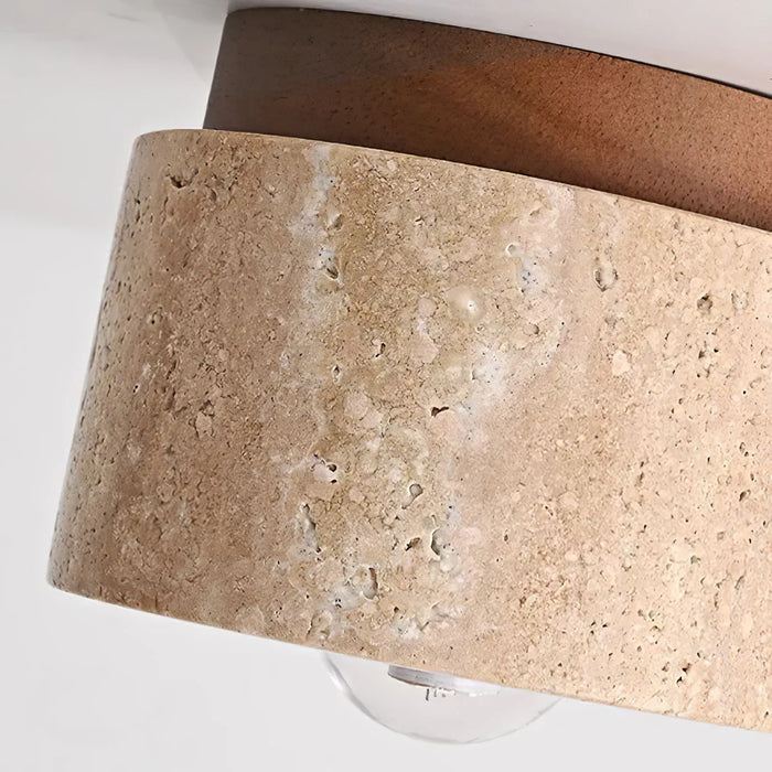 Cylindrical Travertine Ceiling Light - Sweatfully