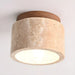 Cylindrical Travertine Ceiling Light - Sweatfully