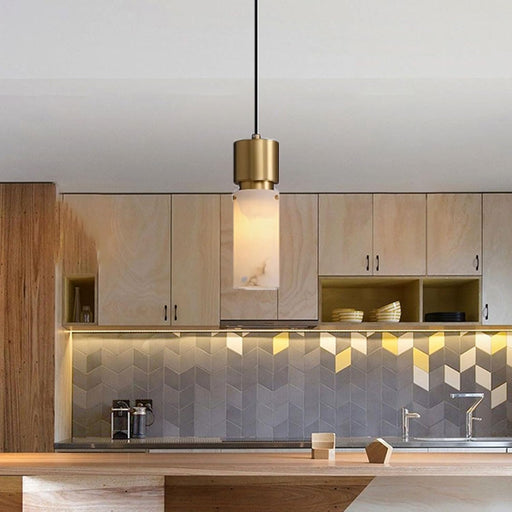Cylindrical Alabaster Pendant lamp - Sweatfully