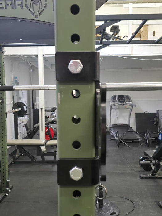 J-Cup Hook Attachment Barbell Holder/Squat Rack 5/8" Holes Solid Steel USA Made Pairs Multifunctional - Sweatfully