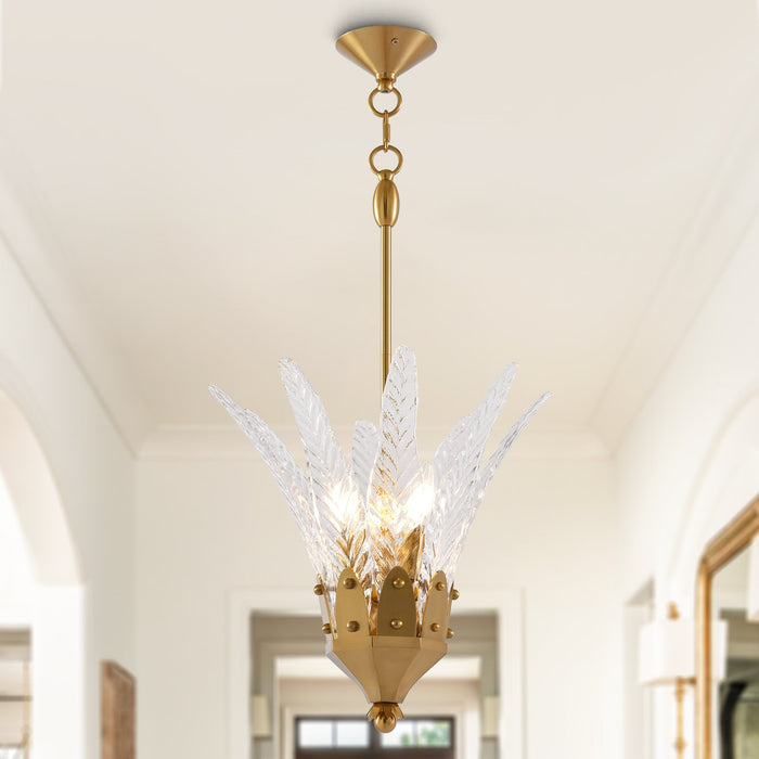 17 Inch Vito 3-Light Feather-shaped Island Pendant Light - Sweatfully