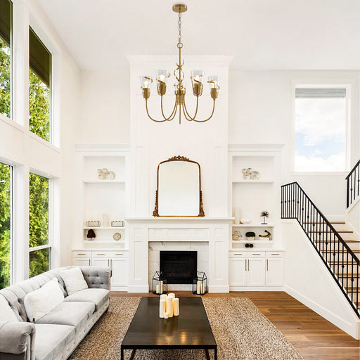 26 Inch Uriah 5-Light Golden Chandelier - Sweatfully