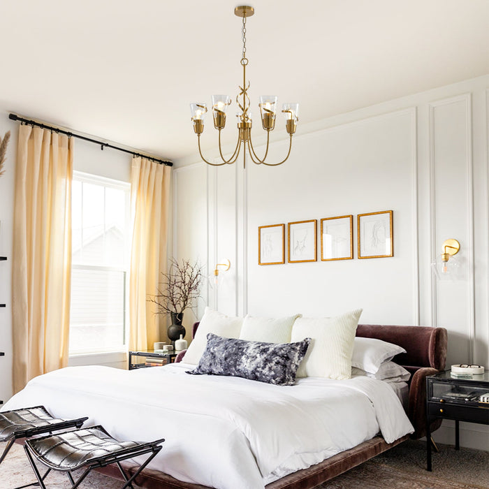 26 Inch Uriah 5-Light Golden Chandelier - Sweatfully