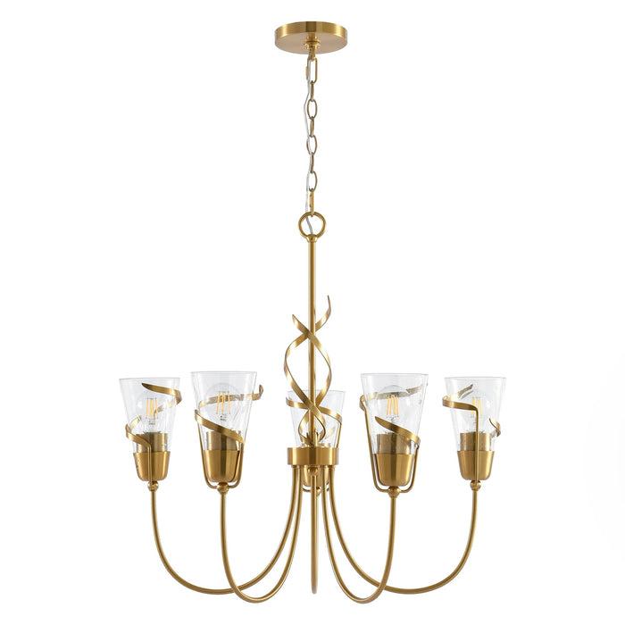 26 Inch Uriah 5-Light Golden Chandelier - Sweatfully