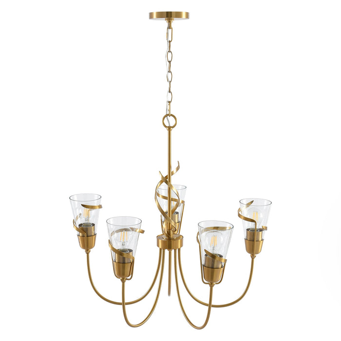 26 Inch Uriah 5-Light Golden Chandelier - Sweatfully