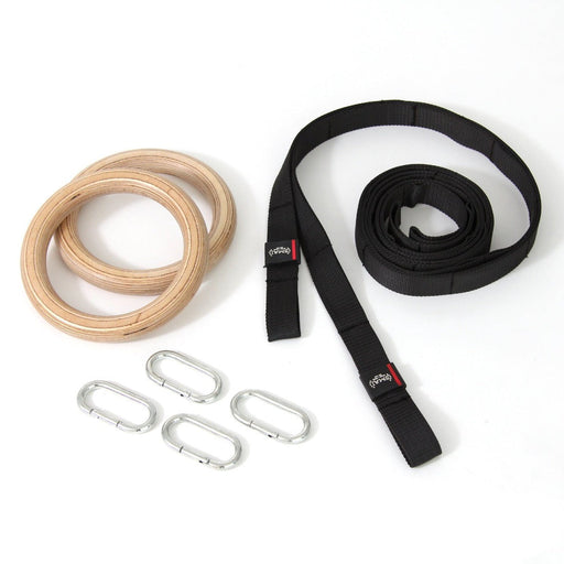 Wooden Gym Rings - Easy Straps - Sweatfully