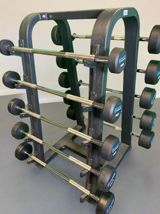 SFE Rubber Fixed Straight Barbell SET 20LBs - 110LBs with Rack (New) - Sweatfully