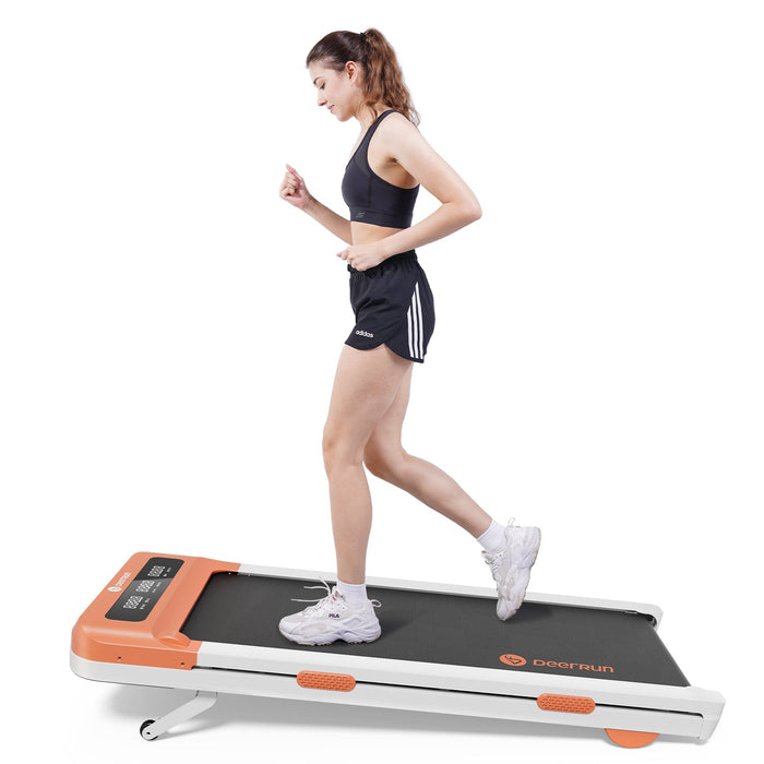 DeerRun Z10 12% Auto Incline Smart Walking Pad Treadmill with remote control-Orange - Sweatfully
