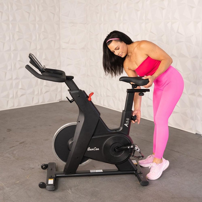 Home Upright Bike - Muscle D Fitness - Exercise Bike - Adjustable Seat and Handle Bars - Sweatfully