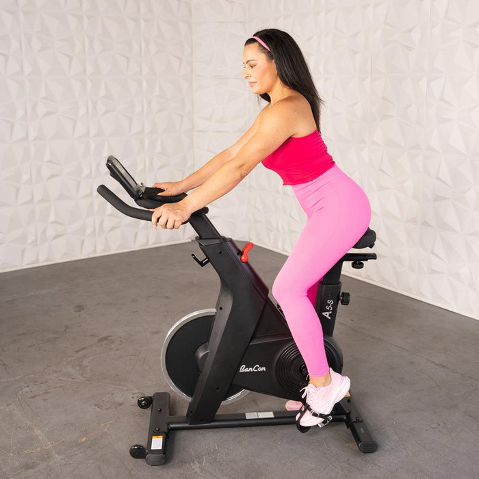 Home Upright Bike - Muscle D Fitness - Exercise Bike - Adjustable Seat and Handle Bars - Sweatfully