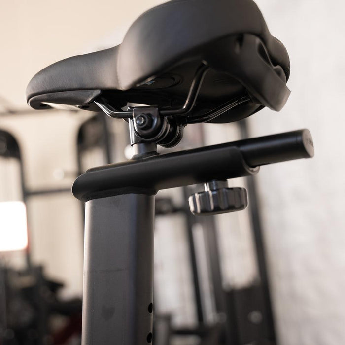 Home Upright Bike - Muscle D Fitness - Exercise Bike - Adjustable Seat and Handle Bars - Sweatfully