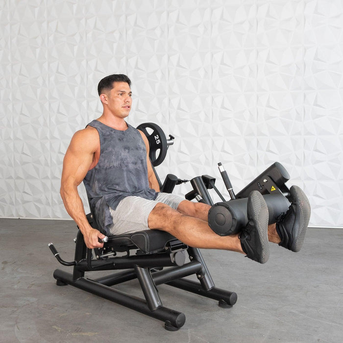 Pro Strength Leg Extension / Prone Leg Curl Combo - Muscle D Fitness - Plate Loaded Quad & Hamstring Machine - Sweatfully