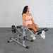 Excel Base Leg Extension / Leg Curl Combo - Muscle D Fitness - Plate Loaded - Silver, Black - Sweatfully
