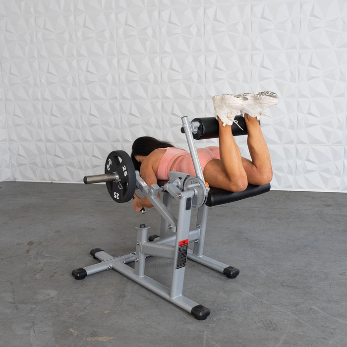 Excel Base Leg Extension / Leg Curl Combo - Muscle D Fitness - Plate Loaded - Silver, Black - Sweatfully