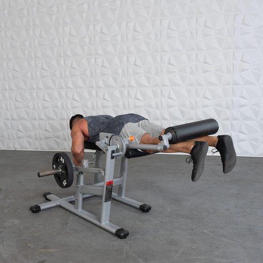 Excel Base Leg Extension / Leg Curl Combo - Muscle D Fitness - Plate Loaded - Silver, Black - Sweatfully