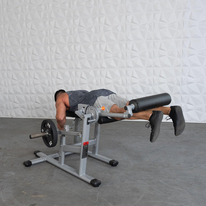 Excel Base Leg Extension / Leg Curl Combo - Muscle D Fitness - Plate Loaded - Silver, Black - Sweatfully